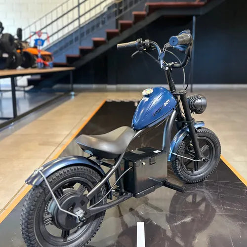 Moto Elétrica Infantil Harley 24v Com Pneu De Borracha - Led Azul-marinho - Imagem 3