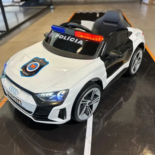Carrinho Elétrico Infantil Polícia Audi - Bateria - Controle Branco - Imagem 5