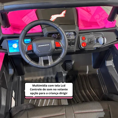 Jeep Életrico UTV-MX Infantil Controle Remoto Pneu Borracha - Imagem 3