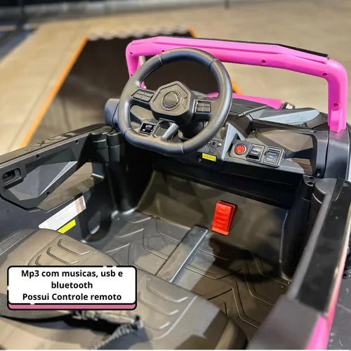 Carrinho Elétrico Infantil Racing 12v - Pneu De Borracha Vermelho - Imagem 4