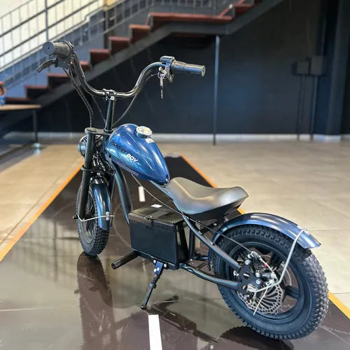 Moto Elétrica Infantil Harley 24v Com Pneu De Borracha - Led Azul-marinho - Imagem 4