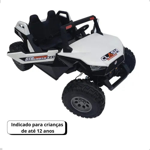 Buggy Elétrico Infantil 24v 4x4 - 2 Lugares Pneu De Borracha Cor Branco - Imagem 2