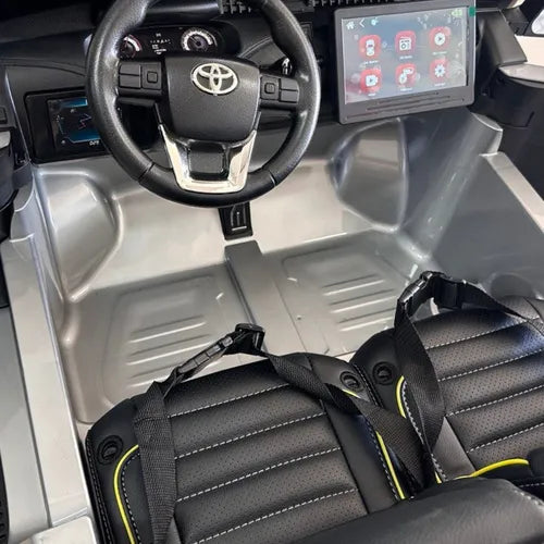 Mini Carrinho Eletrico Hilux 2 Lugares Pneu De Borracha Dvd - Imagem 10