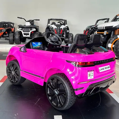 Range Rover Evoque Infantil Com Dvd - Pneu De Borracha - Led Rosa-chiclete - Imagem 3
