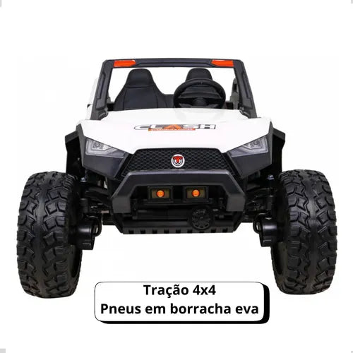 Buggy Elétrico Infantil 24v 4x4 - 2 Lugares Pneu De Borracha Cor Branco - Imagem 3