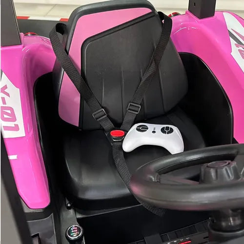 Trator Elétrico Infantil Rosa Com Bateria Capota Luz E Som - Imagem 7