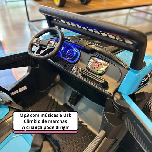 Jeep Utv Elétrico Infantil 12v Controle Remoto Som Músicas - Imagem 4