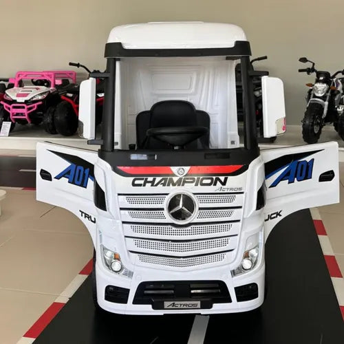 Caminhão Elétrico Infantil Mercedes Mp3 Som Luz De Led Usb Branco - Imagem 4