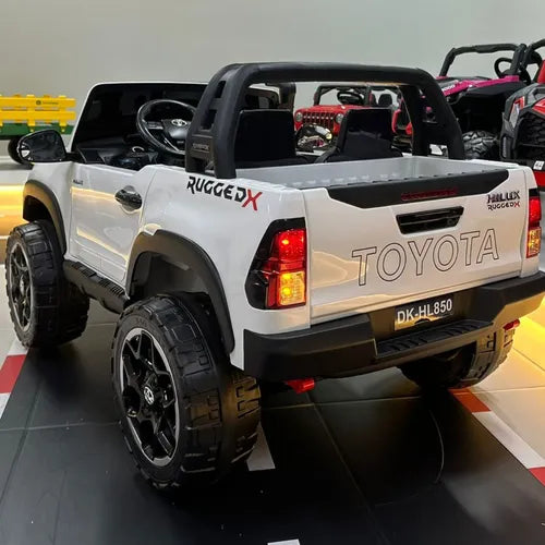 Mini Carrinho Eletrico Hilux 2 Lugares Pneu De Borracha Dvd - Imagem 6