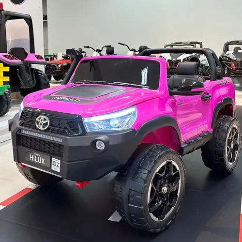 Mini Carrinho Eletrico Hilux 2 Lugares Pneu De Borracha Dvd - Imagem 5